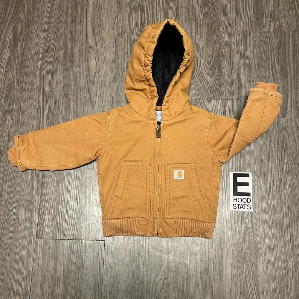 Carhartt Tan Zip Up Infant Size 6M Hooded Jacket